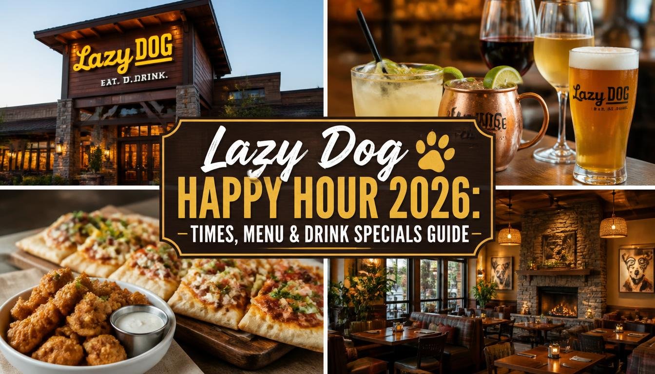 Lazy Dog Happy Hour 2026: Times, Menu & Drink Specials Guide