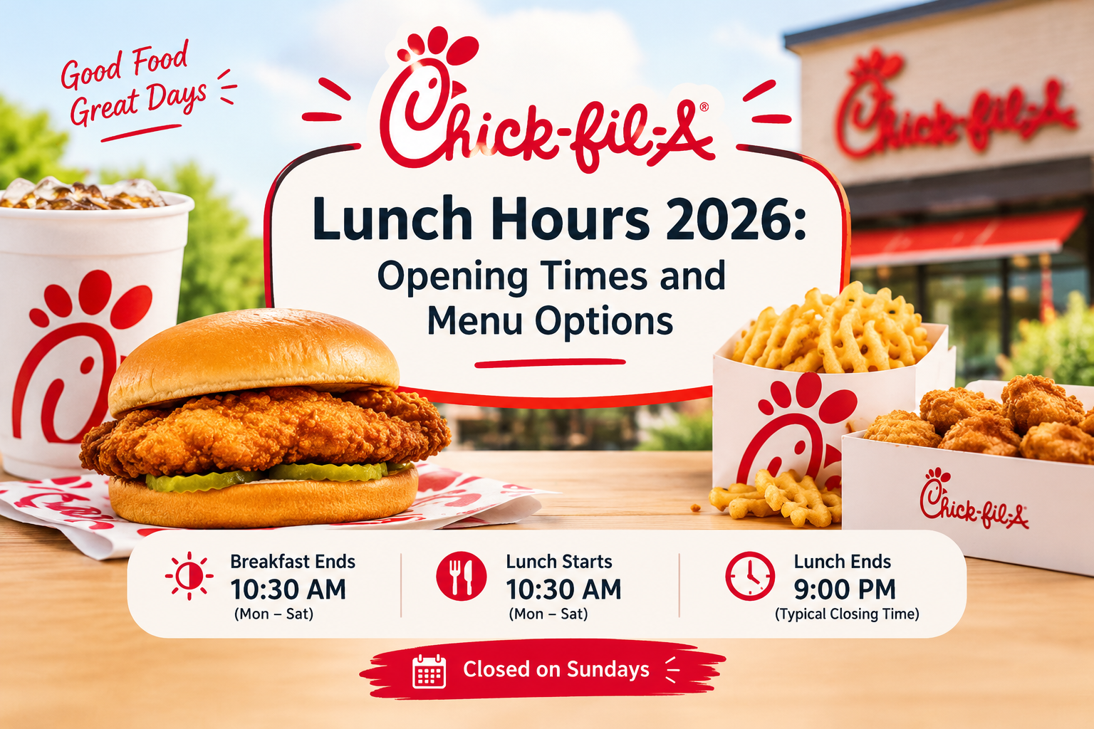 Chick-fil-A Lunch Hours 2026: Opening Times and Menu Options