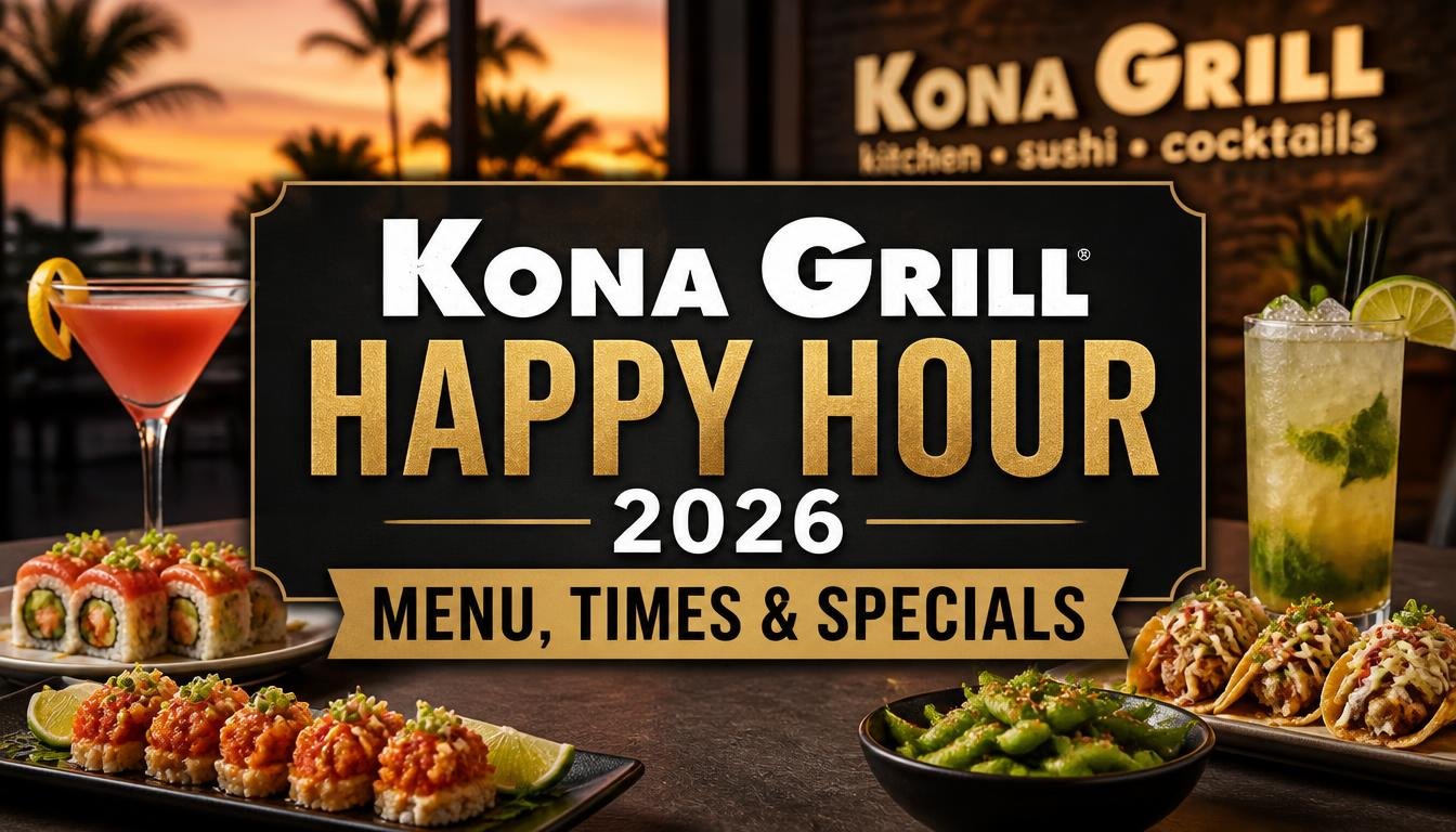 Kona Grill Happy Hour 2026: Menu, Times & Specials