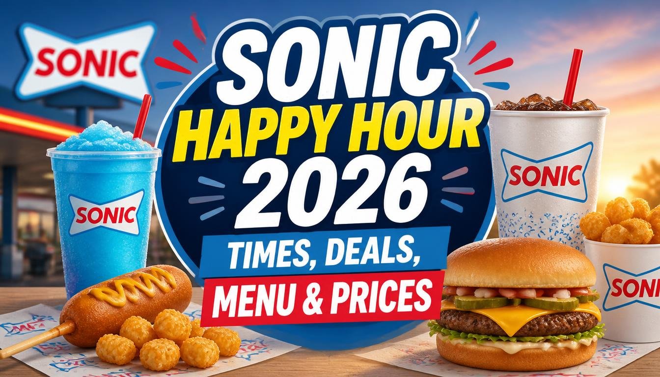 Sonic Happy Hour 2026: Times, Deals, Menu & Prices